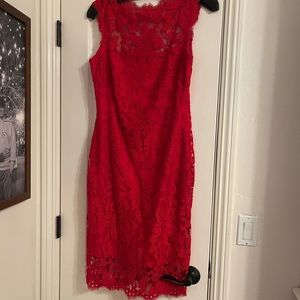 Tadashi Shoji Sheath Dress Red sleeveless 12